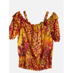 FLOWERED OFF THE SHOULDER TOP BY UNIQUE SPECTRUM🌺🌺🌺